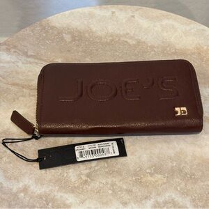 Joes zip around monogram faux leather wallet